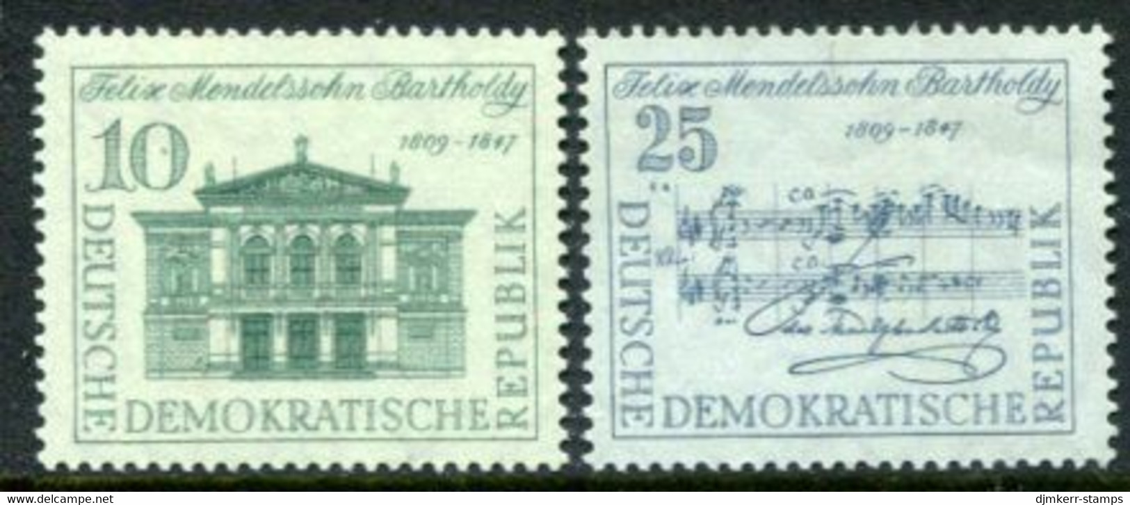 DDR / E. GERMANY 1959 Mendelssohn Anniversaryt MNH / **  Michel  676-77 - Nuevos