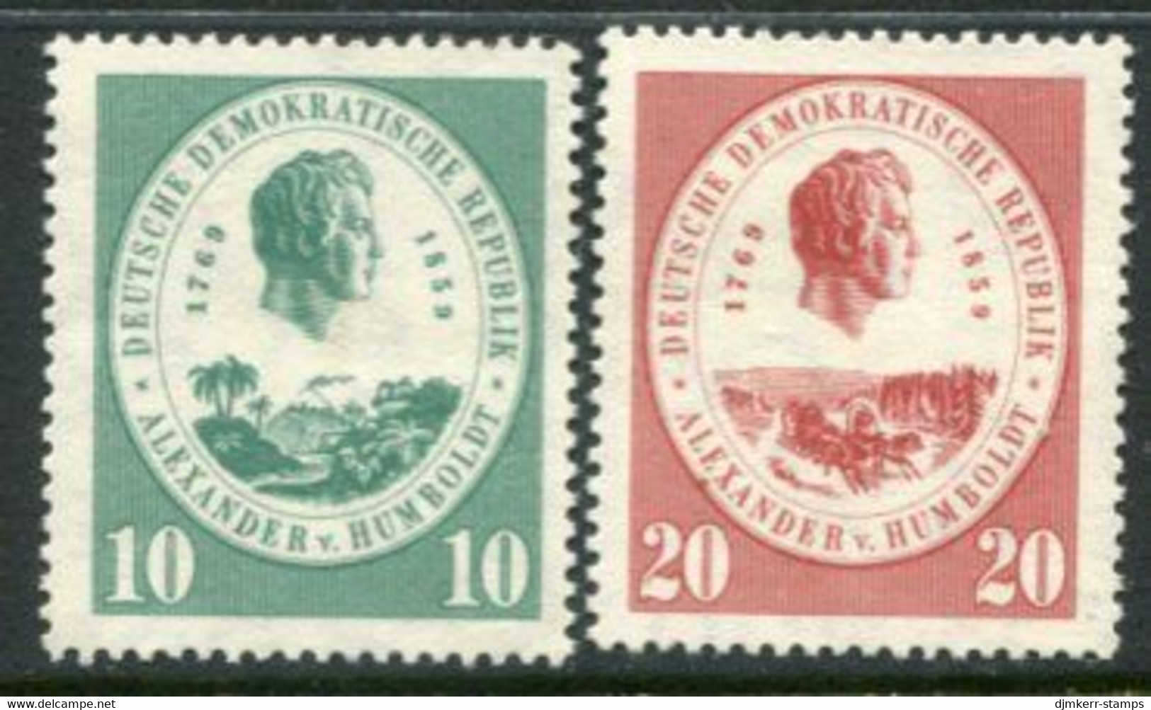 DDR / E. GERMANY 1959 Humboldt Centenary MNH / **  Michel  684-85 - Unused Stamps