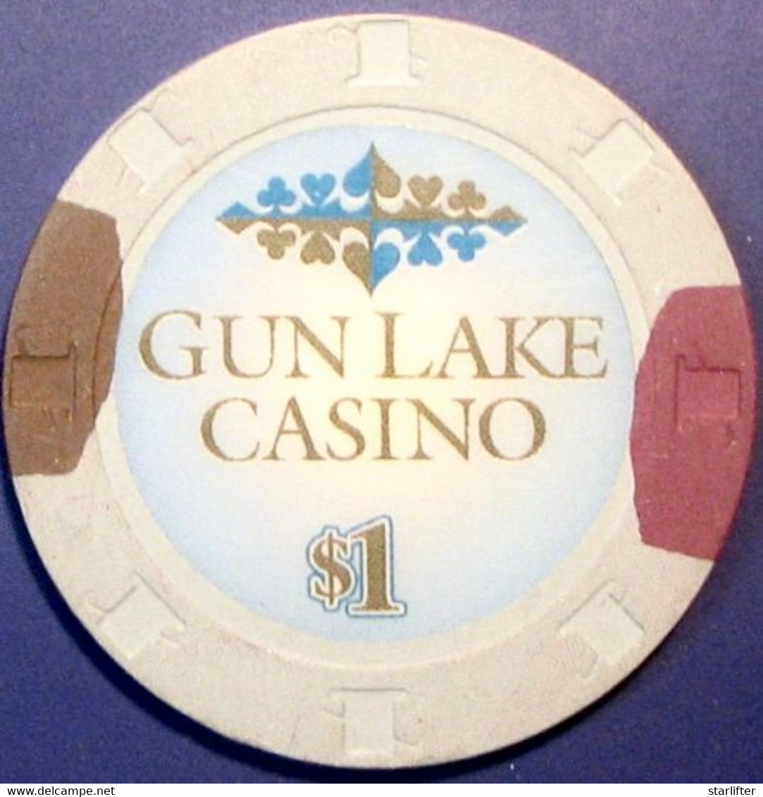 $1 Casino Chip. Gun Lake, Wayland, MI. X10. - Casino