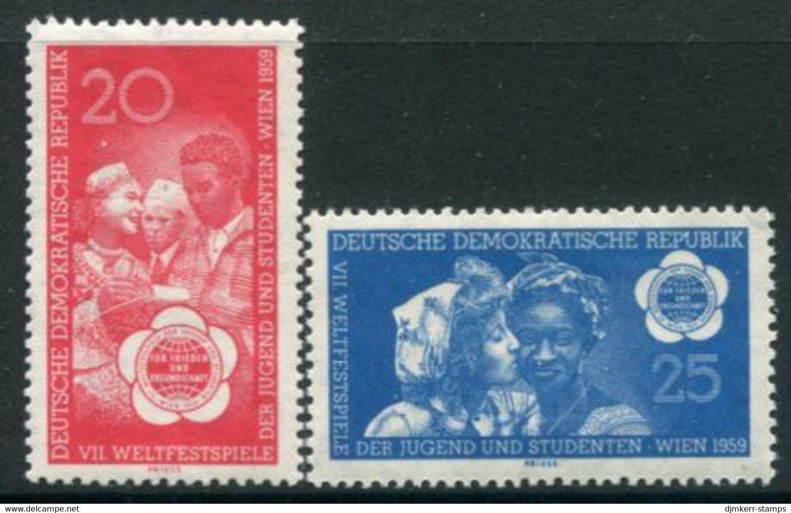 DDR / E. GERMANY 1959 World Youth Festival MNH / **  Michel  705-06 - Nuevos