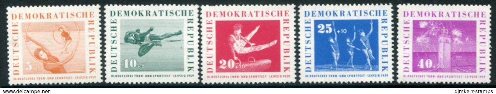 DDR / E. GERMANY 1959 Gymnastics And Sports Festival MNH / **  Michel  707-11 - Nuevos