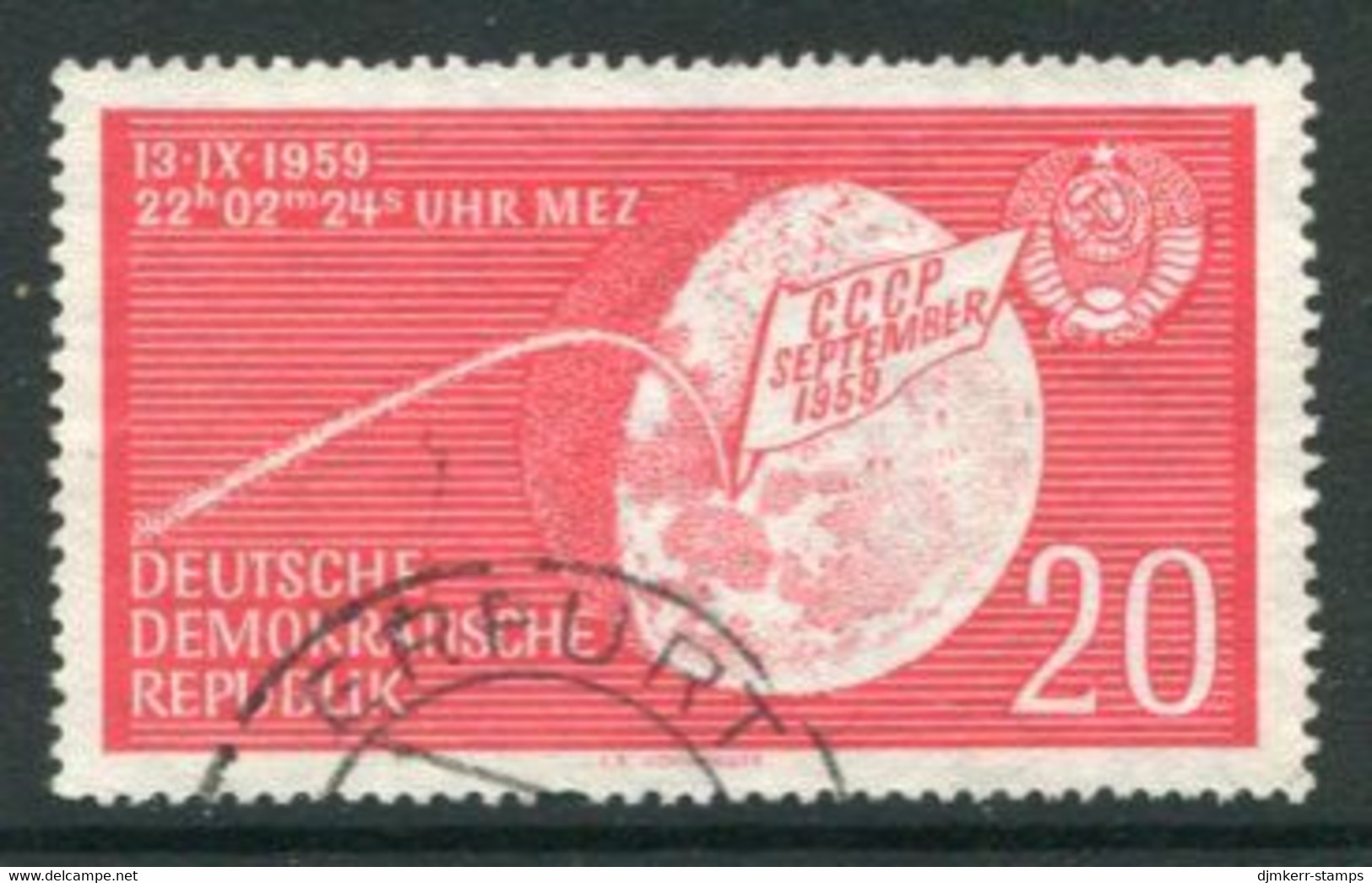 DDR / E. GERMANY 1959 Lunik 3 Moon Landing Used  Michel  721 - Gebruikt