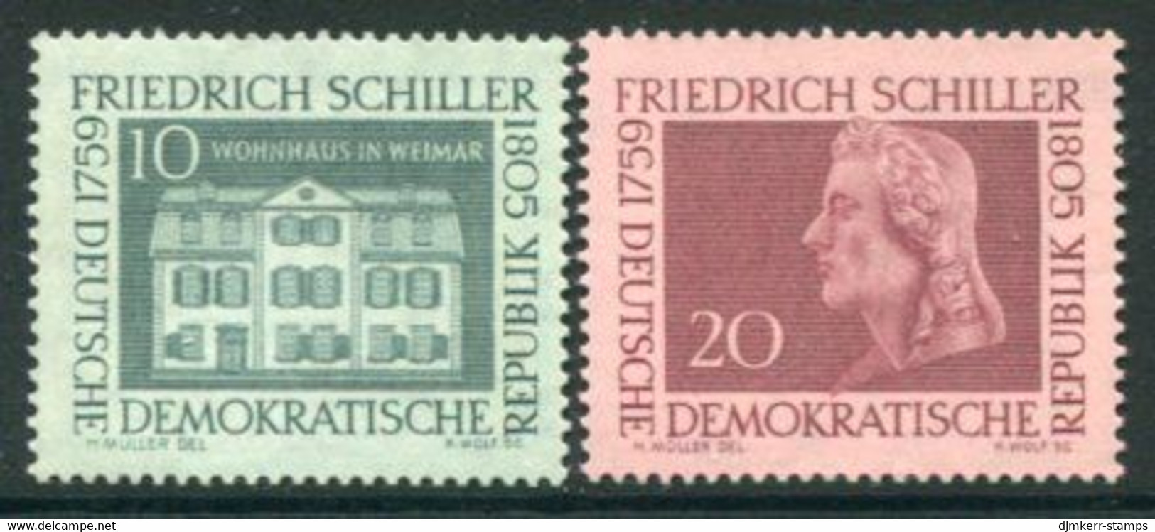 DDR / E. GERMANY 1959 Schiller Bicentenary MNH / **  Michel  733-34 - Nuovi