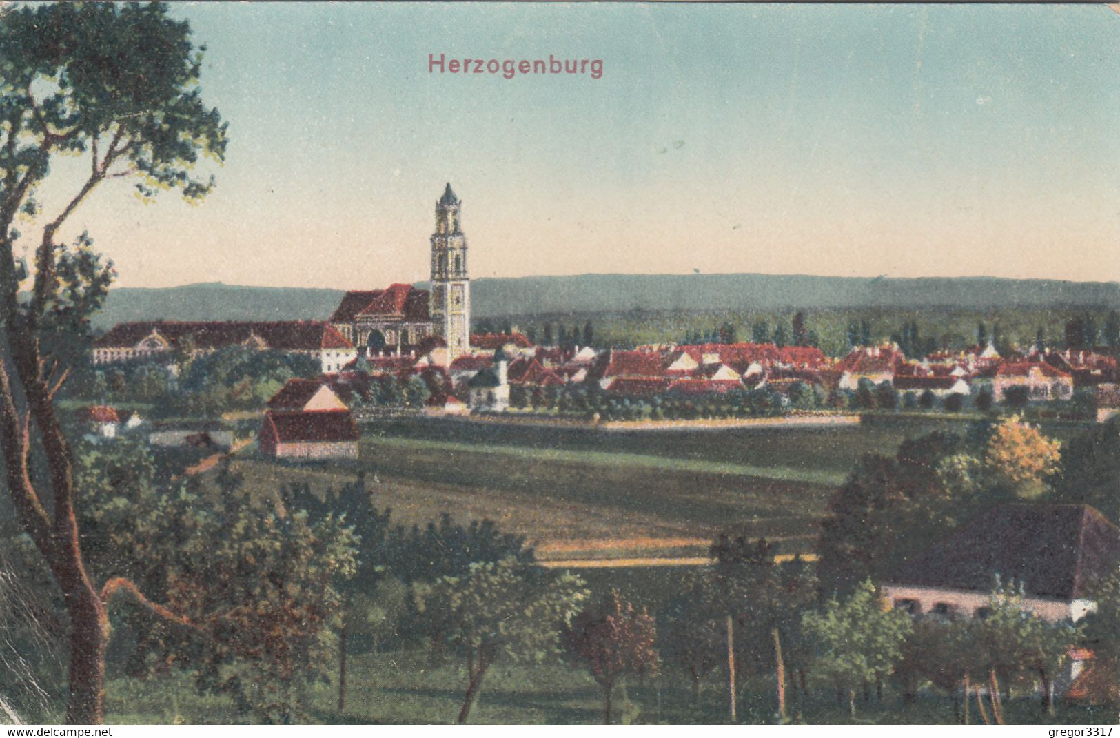 B9432) HERZOGENBURG - Felder Kirche Häuser 1919 - Herzogenburg
