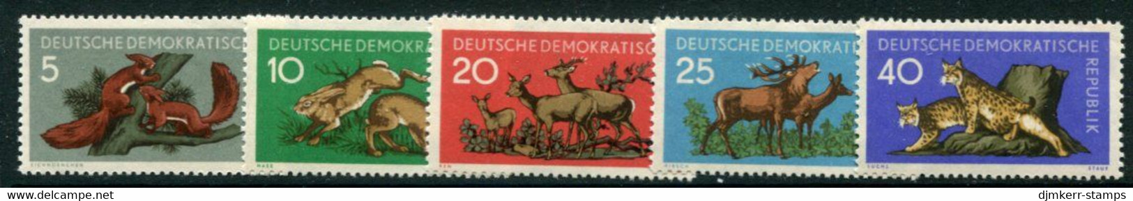 DDR / E. GERMANY 1959 Forest Animals MNH / **.  Michel  737-41 - Ongebruikt