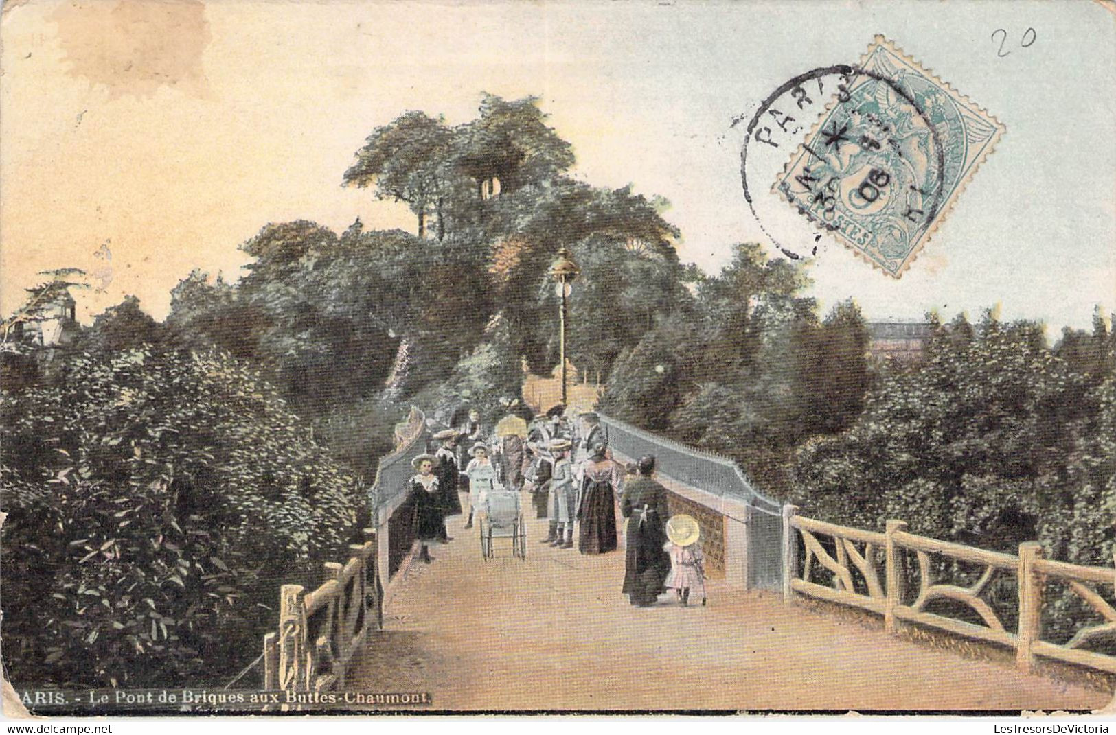 CPA - 75 - PARIS - Le Pont De Briques Aux Buttes Chaumont - Colorisée Animée - Ponts