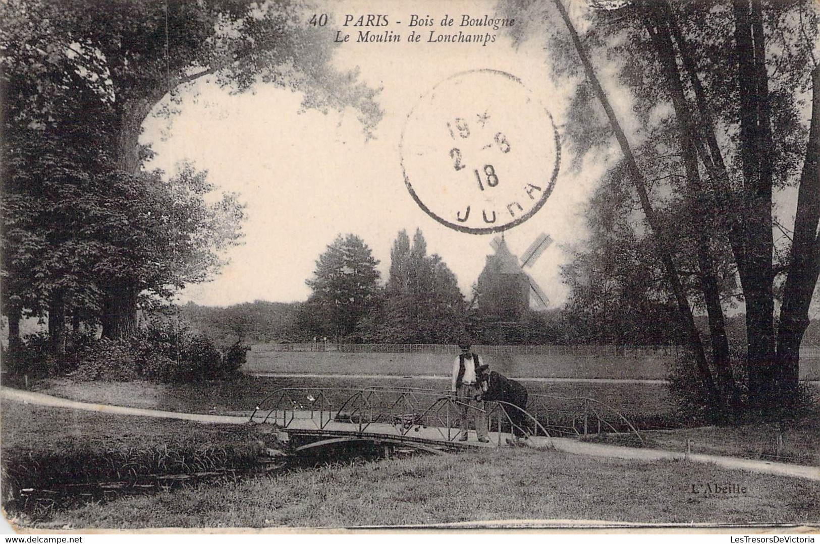 CPA - 75 - PARIS - Le Bois De Boulogne - Le Moulin De Lonchamps - Animée Pont - Parques, Jardines