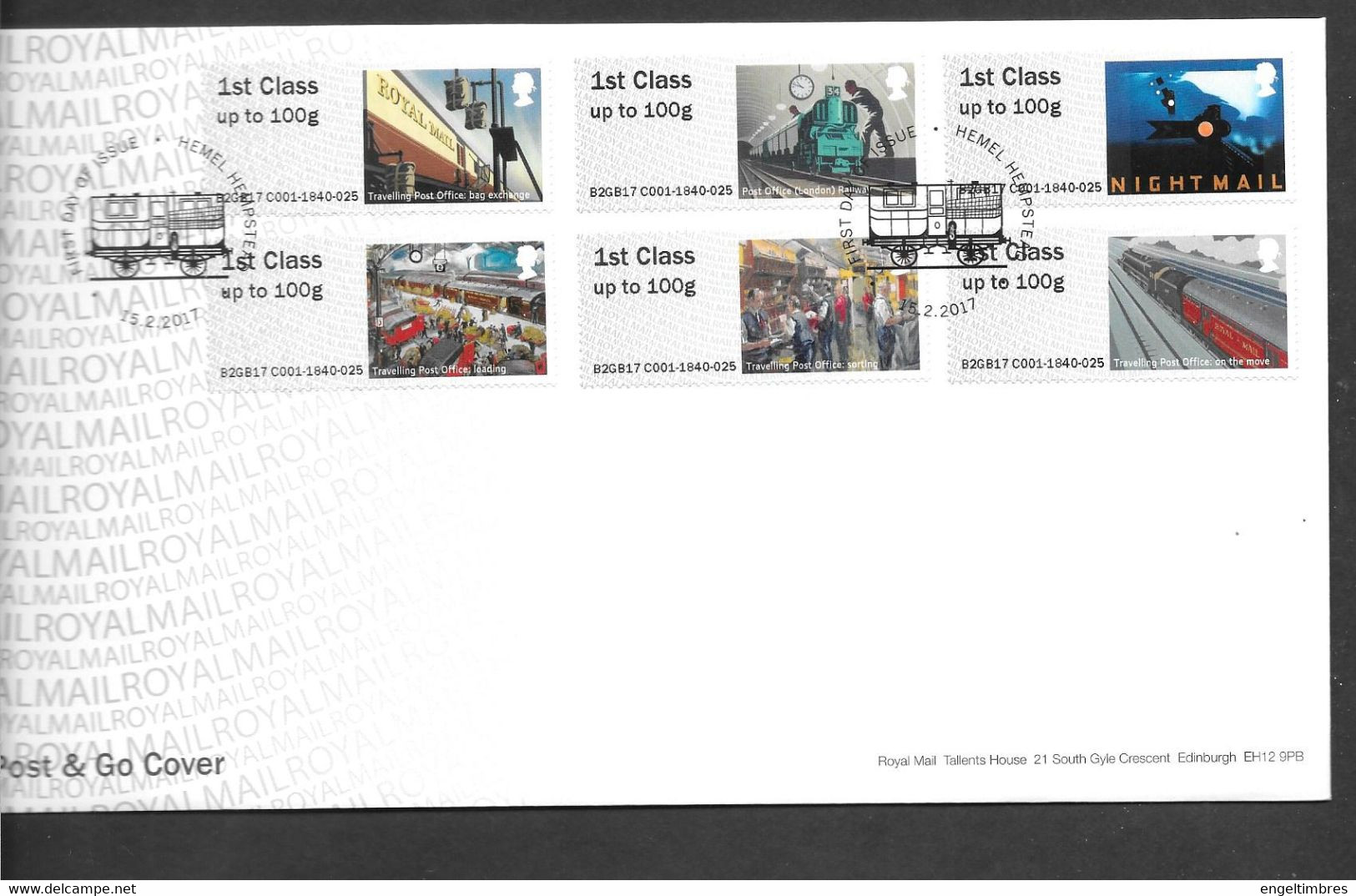 GB -  Post & GO Stamps (4)   2017 - Mail By Rail   FDC Or  USED  "ON PIECE" - SEE NOTES  And Scans - 2011-2020 Decimal Issues