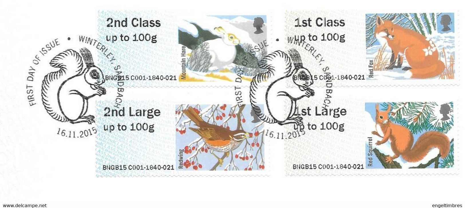 GB -  Post & GO Stamps (4)   2015 -  Fur & Feather   FDC Or  USED  "ON PIECE" - SEE NOTES  And Scans - 2011-2020 Ediciones Decimales