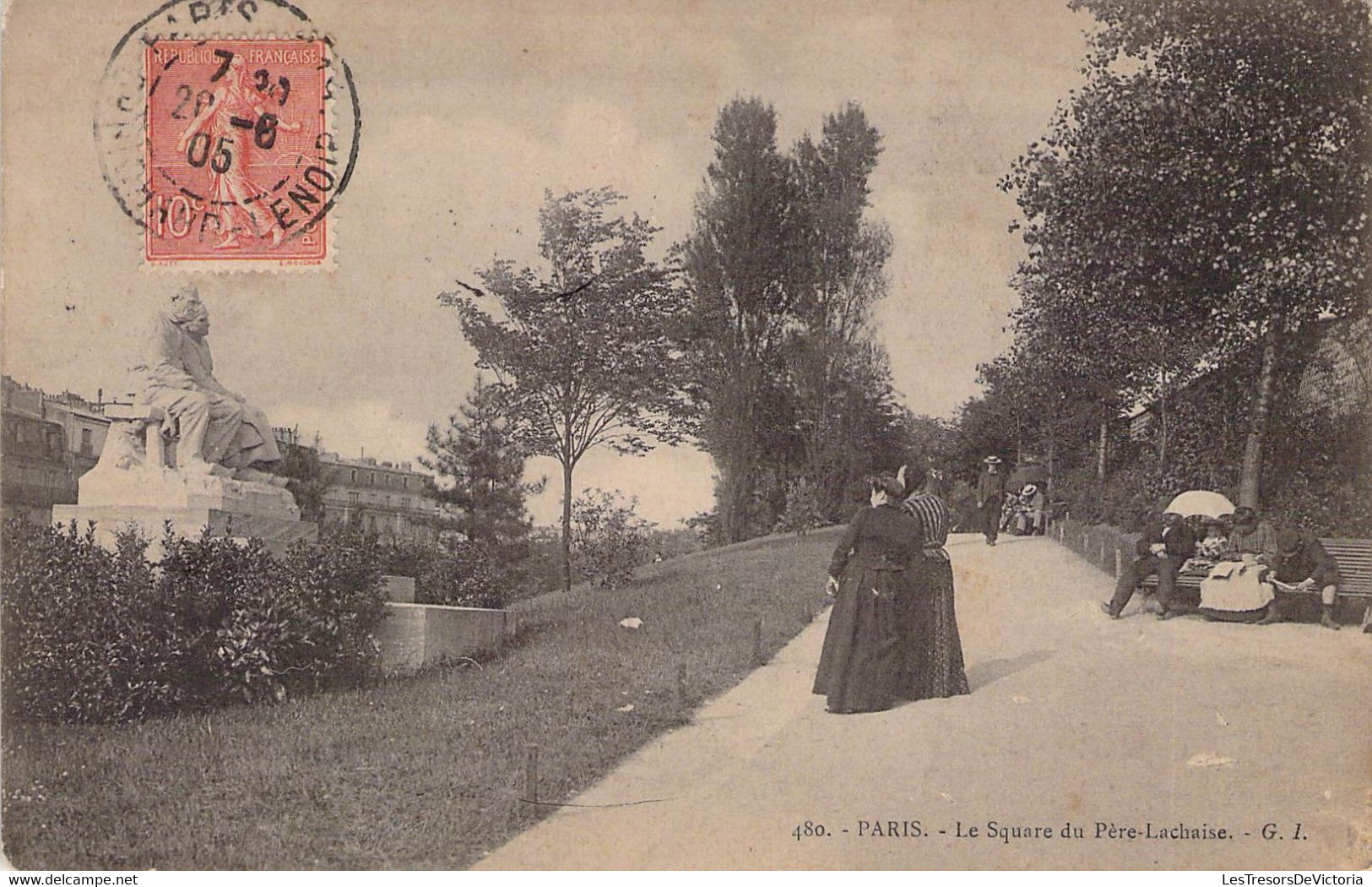 CPA - 75 - PARIS - Square Du Père Lachaise - Animé - Parques, Jardines