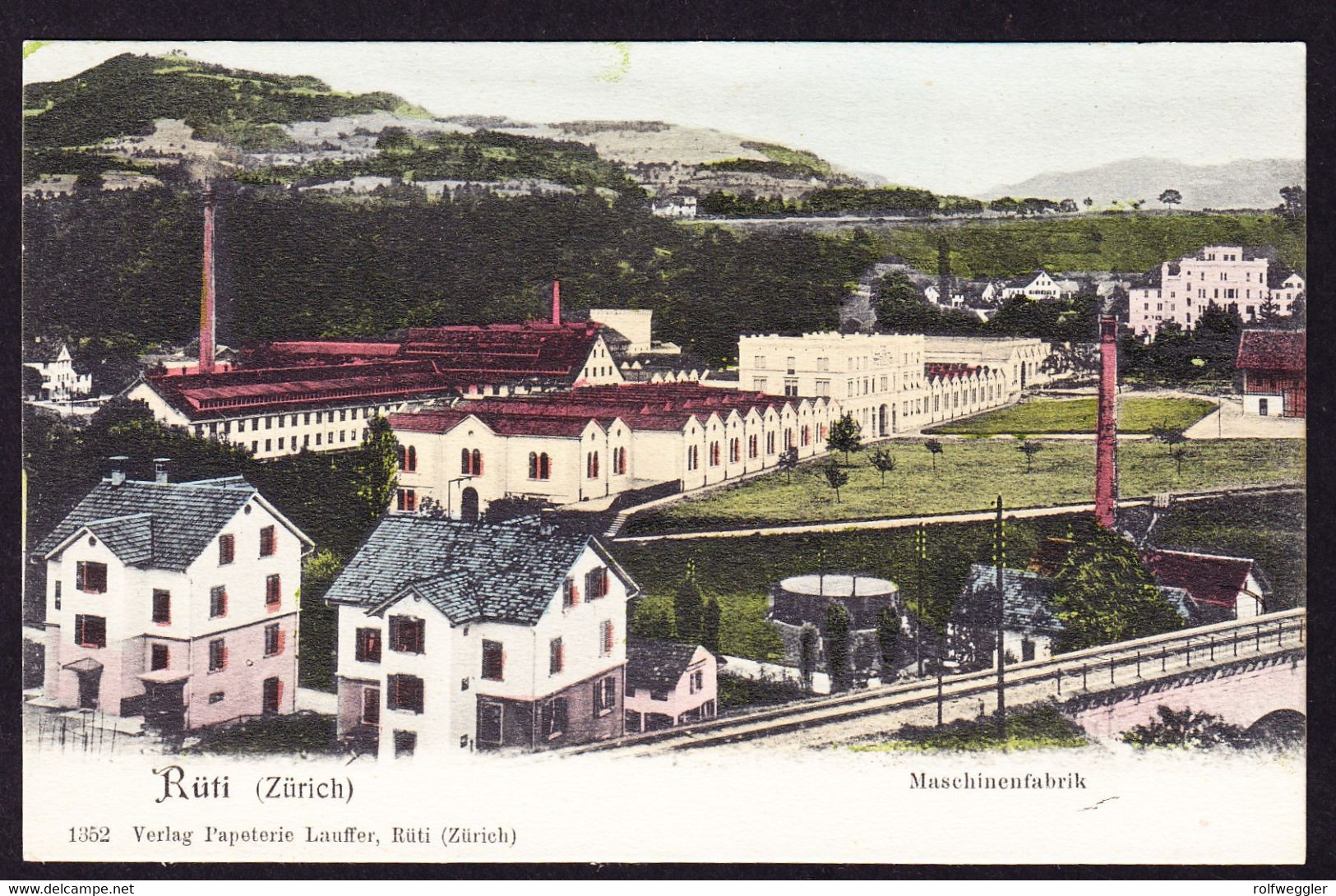 Um 1900 Ungelaufen Colorierte AK: Maschinenfabrik In Rüti - Rüti
