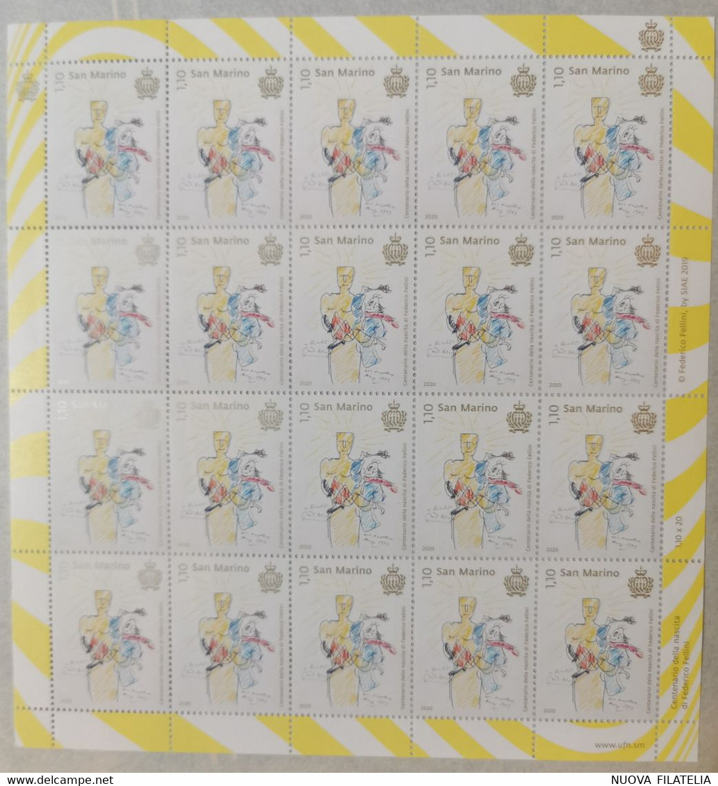 SAN MARINO 2020 FEDERICO FELLINI - Unused Stamps