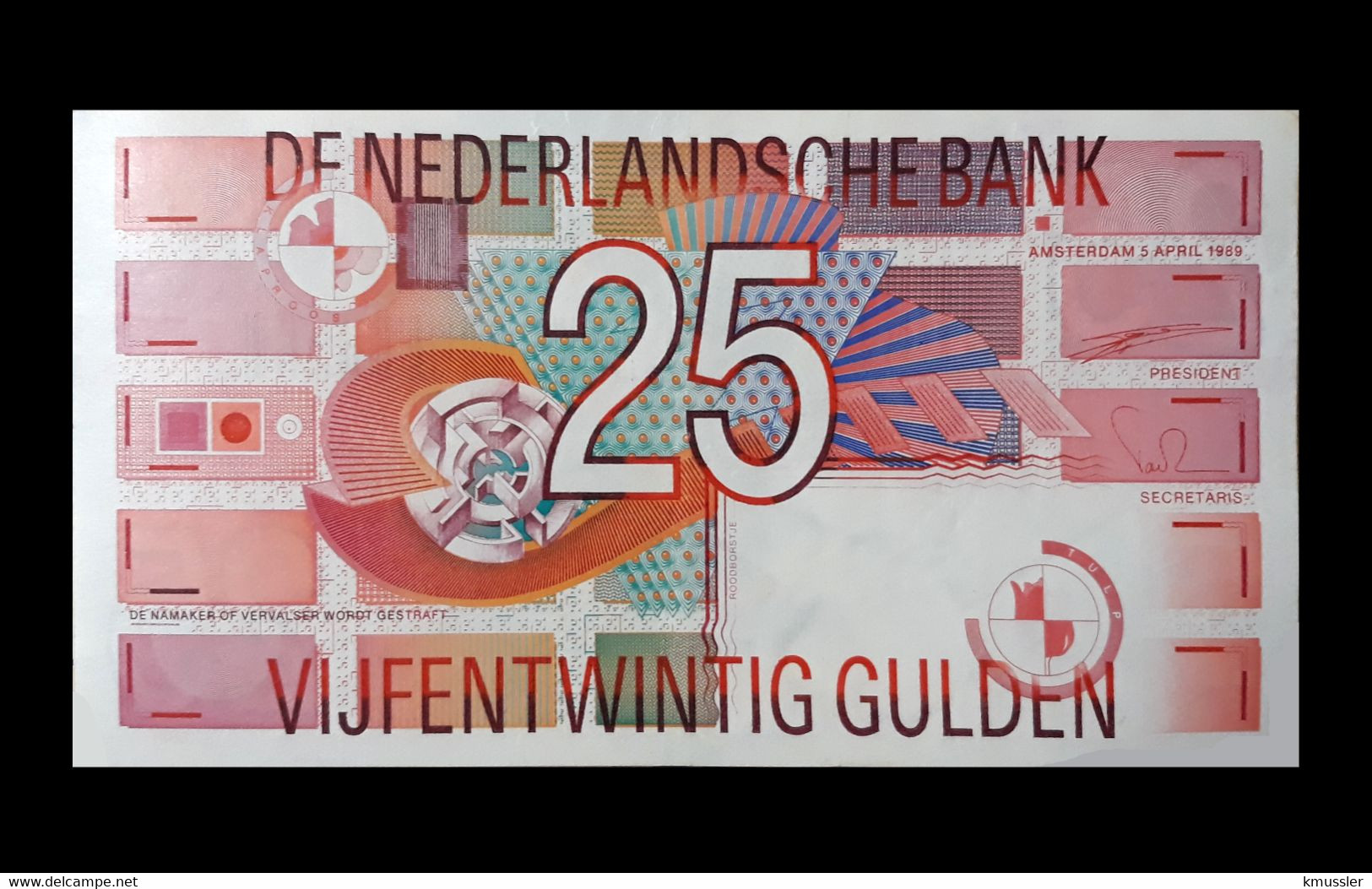 # # # Banknote Niederlande (Netherlands) 25 Gulden AU # # # - 10 Gulden