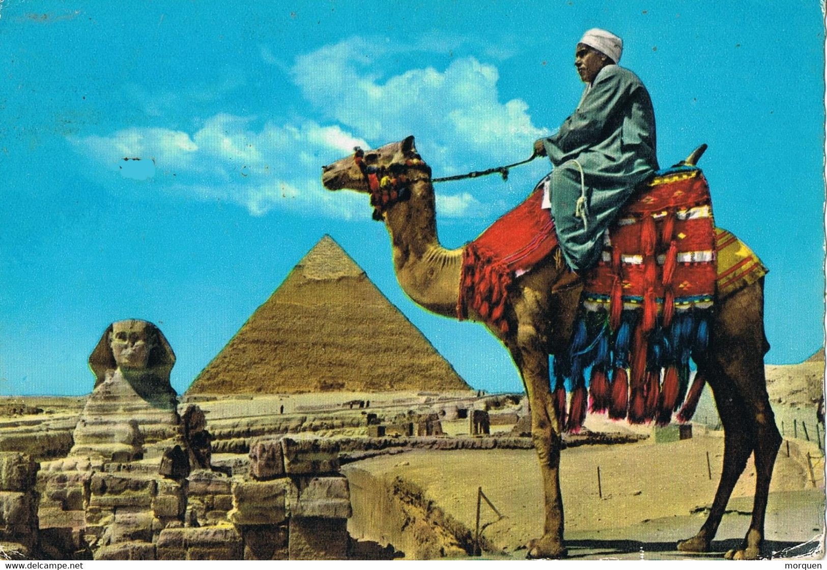 47490. Postal Aerea  EL CAIRO (Egypte) 1976. Fechador Station Martirime Alexandrie. Vista Piramides Y Esfinge - Brieven En Documenten
