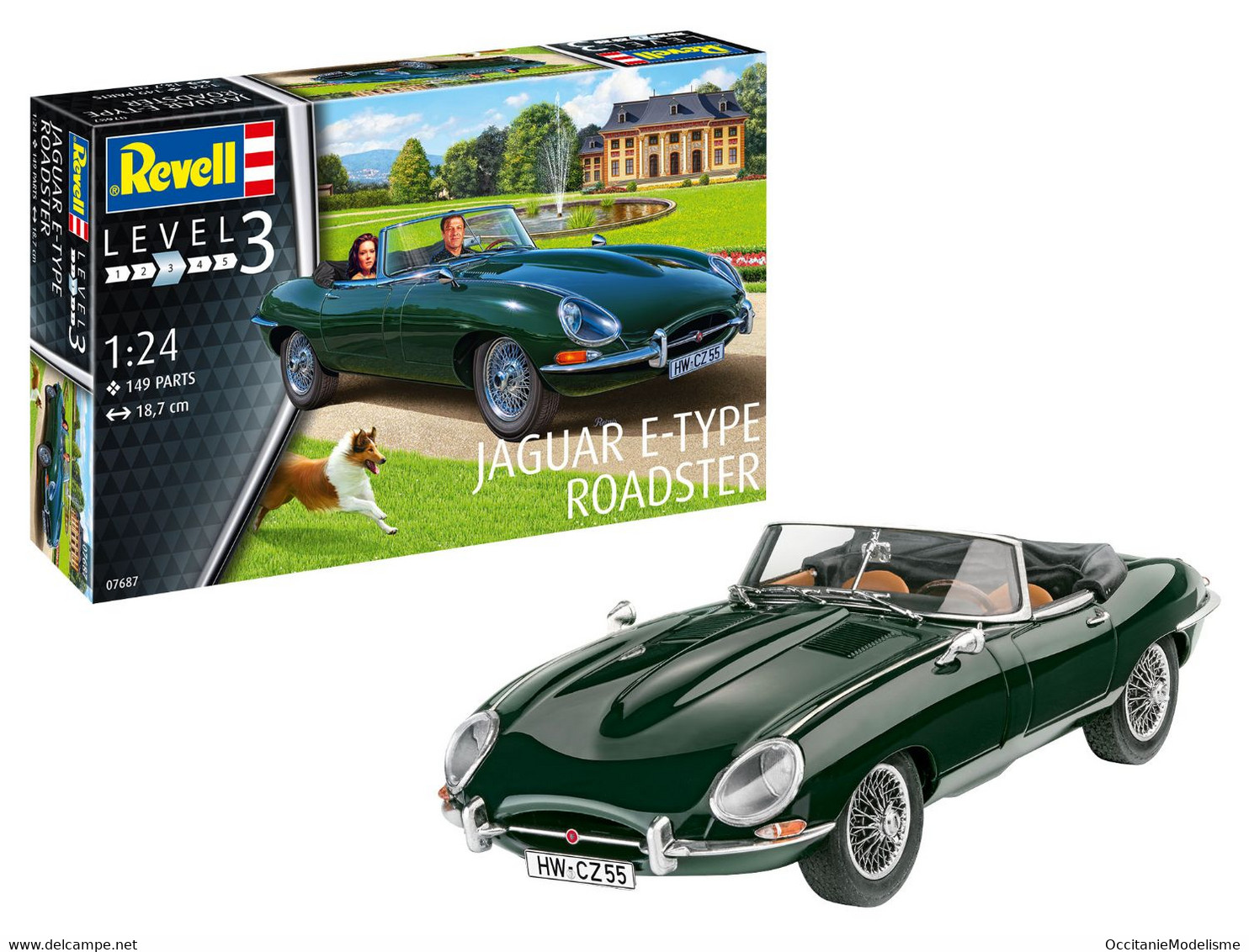 Revell - JAGUAR E-TYPE Type E Roadster Maquette Kit Plastique Réf. 07687 Neuf NBO 1/24 - Voitures