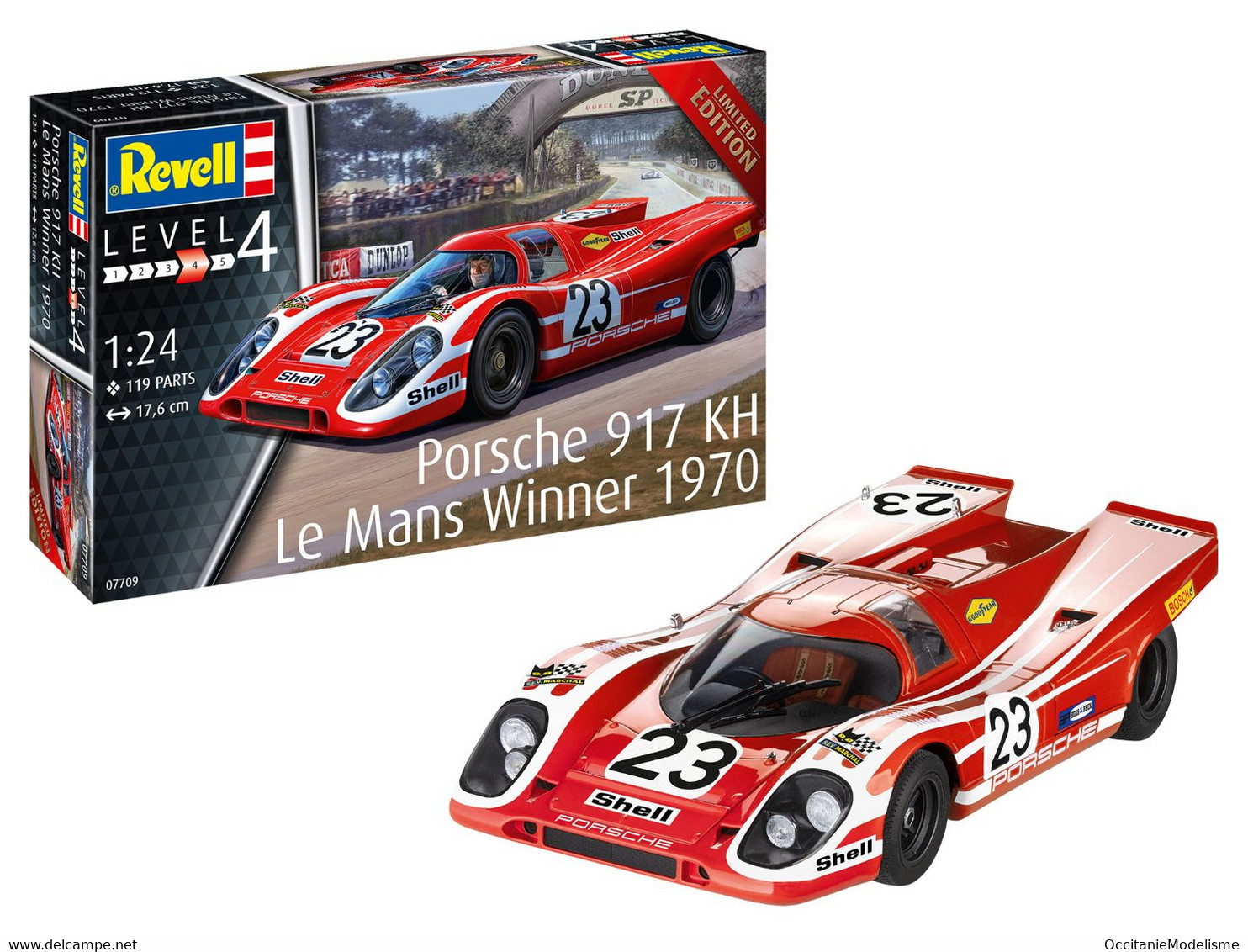 Revell - PORSCHE 917K N°23 24H Le Mans Winner 1970 Maquette Kit Plastique Réf. 07709 Neuf NBO 1/24 - Auto's