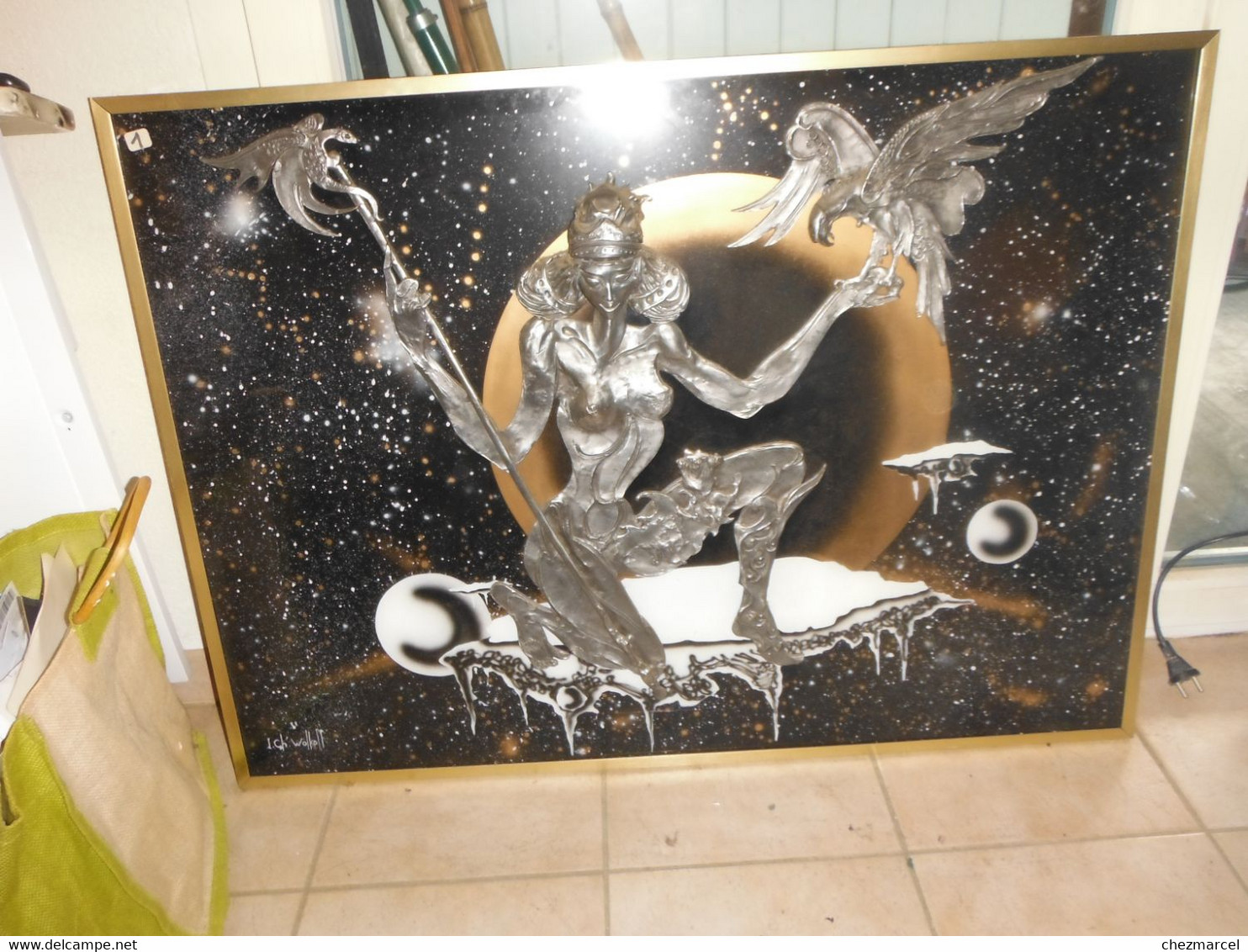 Rare Et Unique Sculture Etain Sur Peinture Signee De L Atelier D Art Wolkoff De 1986 Intitule TERRA (tres Lourd) - Contemporary Art