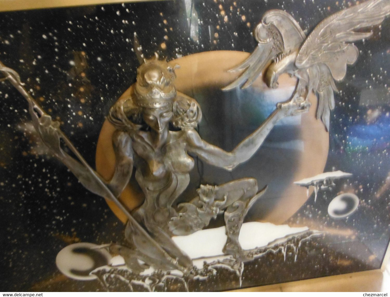 Rare Et Unique Sculture Etain Sur Peinture Signee De L Atelier D Art Wolkoff De 1986 Intitule TERRA (tres Lourd) - Zeitgenössische Kunst