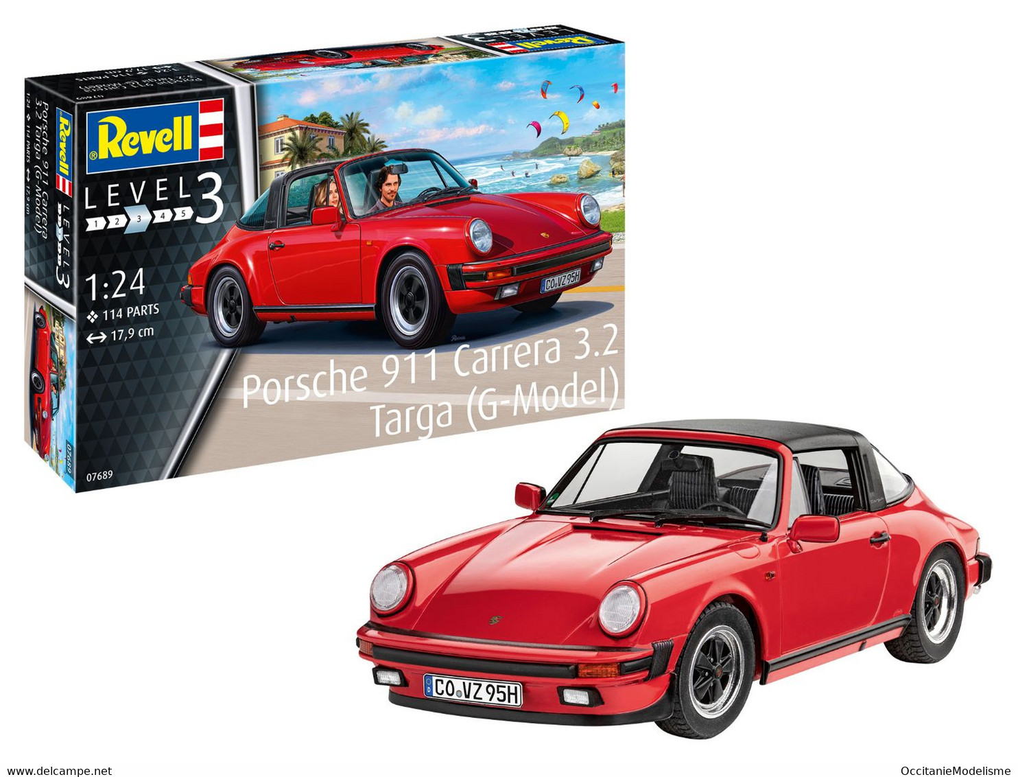 Revell - PORSCHE 911 CARRERA 3.2 Targa G-Model Maquette Kit Plastique Réf. 07689 Neuf NBO 1/24 - Voitures