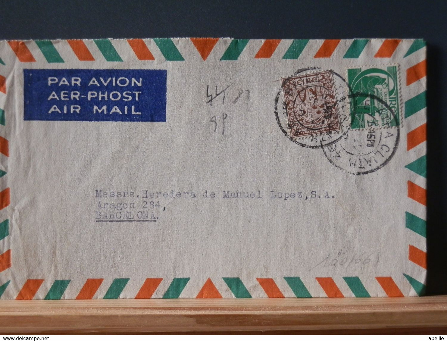 100/669 LETTER  1960 EIRE TO SPAIN - Lettres & Documents