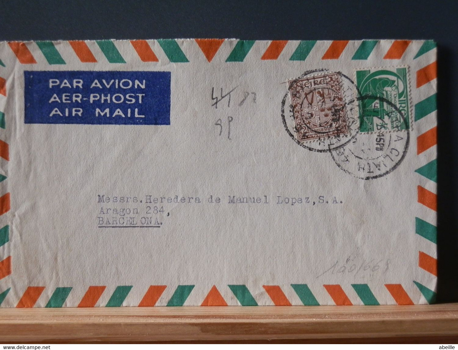 100/669 LETTER  1960 EIRE TO SPAIN - Storia Postale