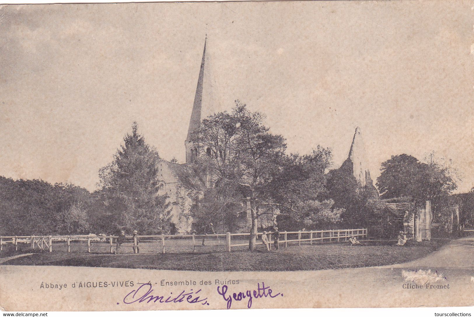 CPA 30 @ AIGUES VIVES - Ensemble Des Ruines De L'Abbaye En 1903 - Cliché Fromet - Aigues-Vives