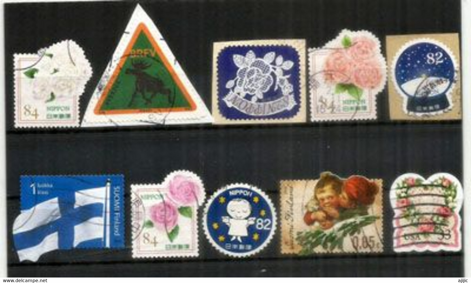 Timbres En Format Special ,Postage Stamps In Special Format. Beau Lot De 10 Timbres Oblitérés, 1 ère Qualité - Vrac (max 999 Timbres)