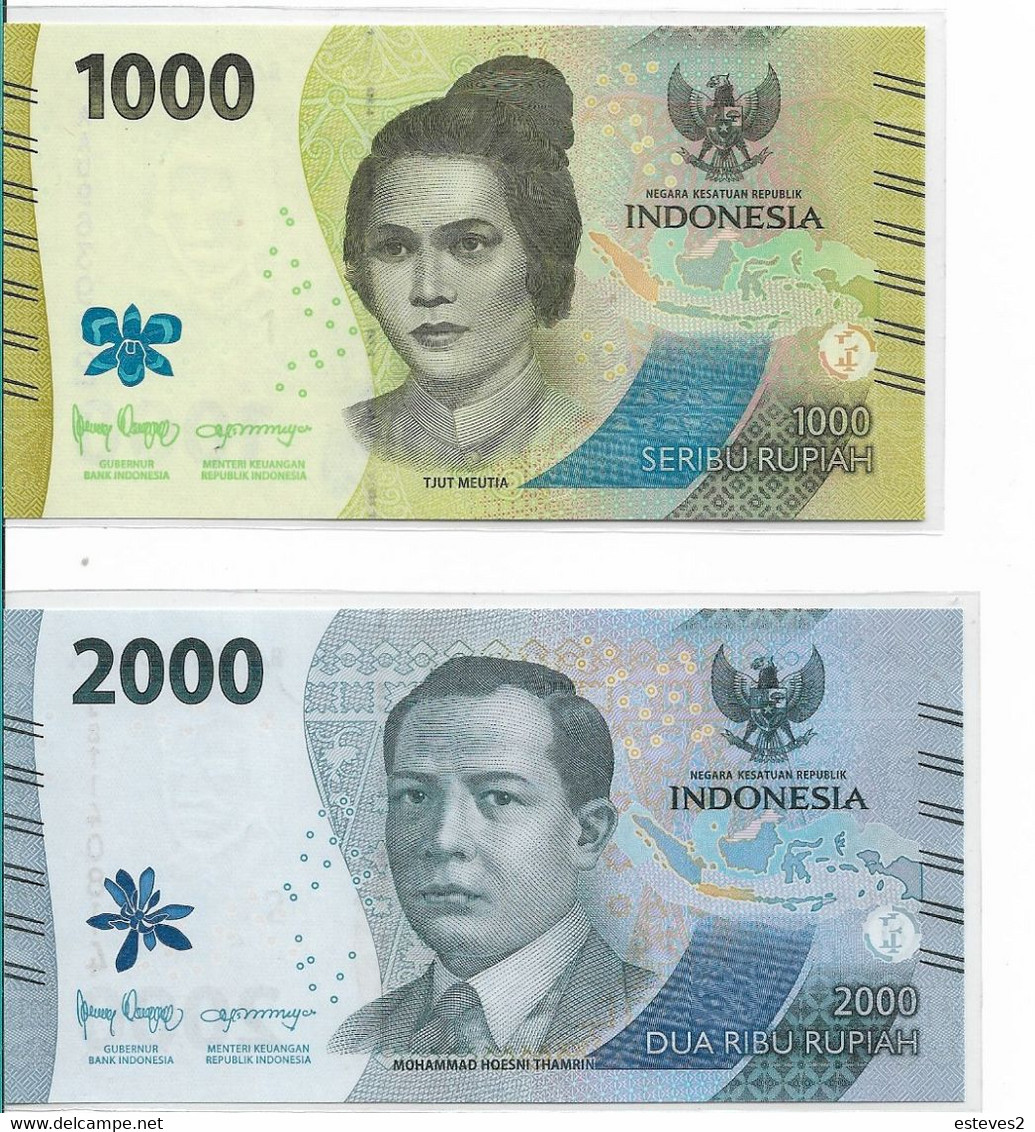 Indonesia 2022 , 1000 Rupiah + 2000 Rupiah , Unused - Otros – Asia