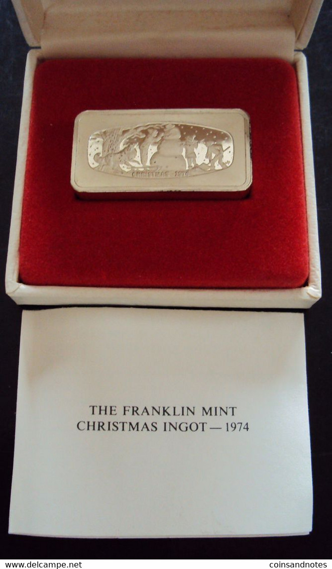 USA 1974 - Silver Bullion ‘The Snowman’ - Franklin Mint - In Box - COA - Collezioni