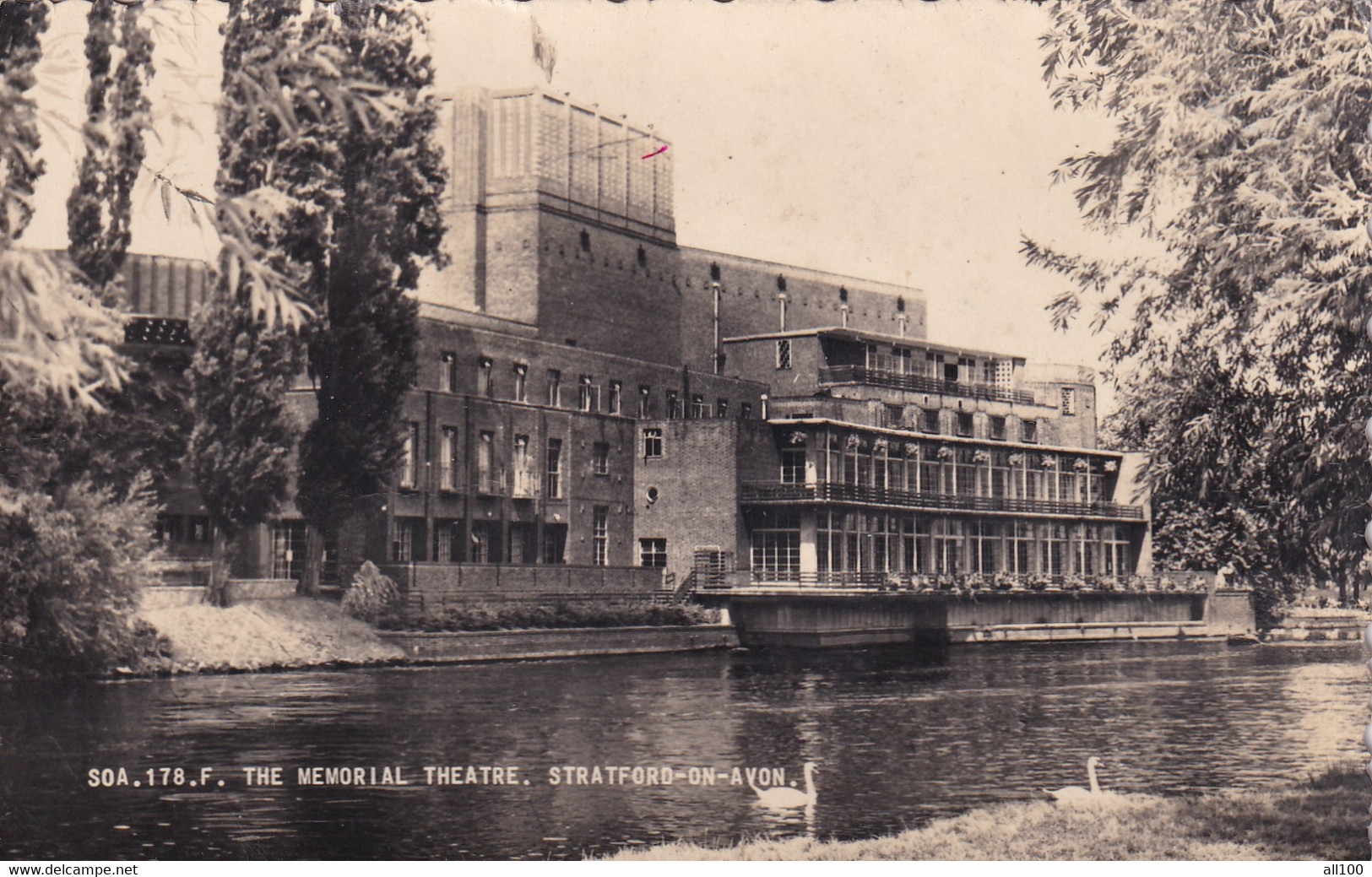 A20919 - STRATFORD UPON AVON THE MEMORIAL THEATRE ENGLAND UNITED KINGDOM POST CARD USED SHAKESPEARE ANNIVERSARY YEAR - Stratford Upon Avon