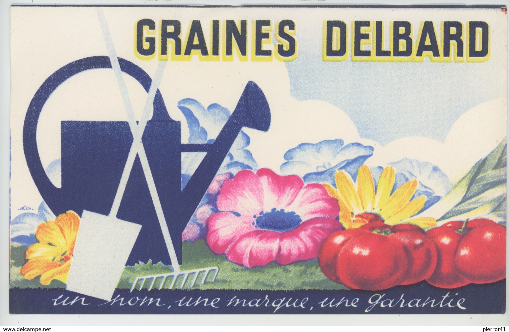 BUVARD - GRAINES DELBARD  - Format 21X13 Cm  - Arrosoir Et Fleurs - Agricultura