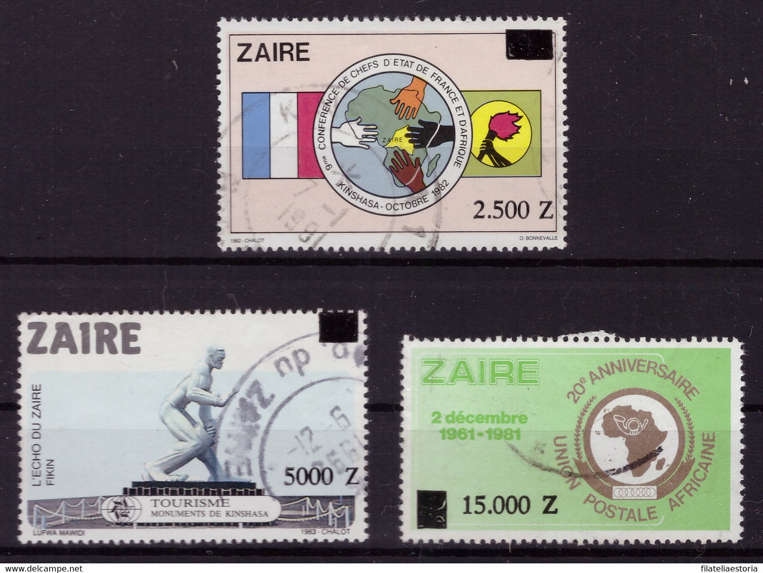 Zaire 1991 - Oblitéré - Drapeaux - Tourisme - Poste - Michel Nr. 1053 1056 1058 (kin138) - Gebraucht