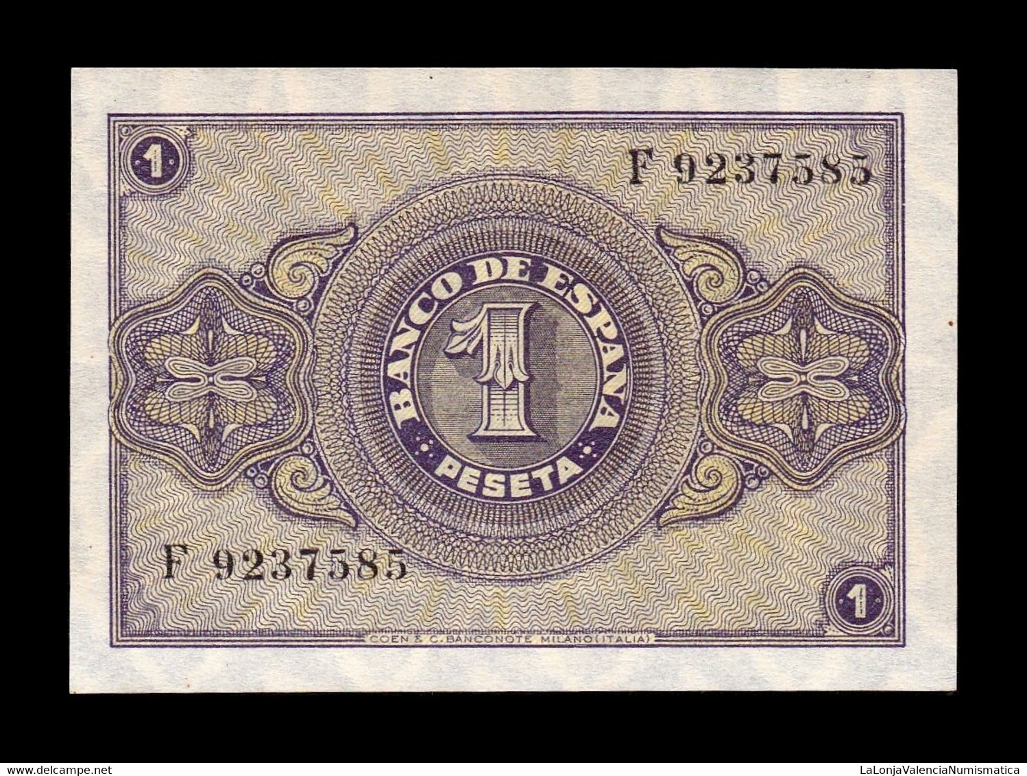 España Spain 1 Peseta Burgos 1937 Pick 104 Serie F SC UNC - 1-2 Pesetas