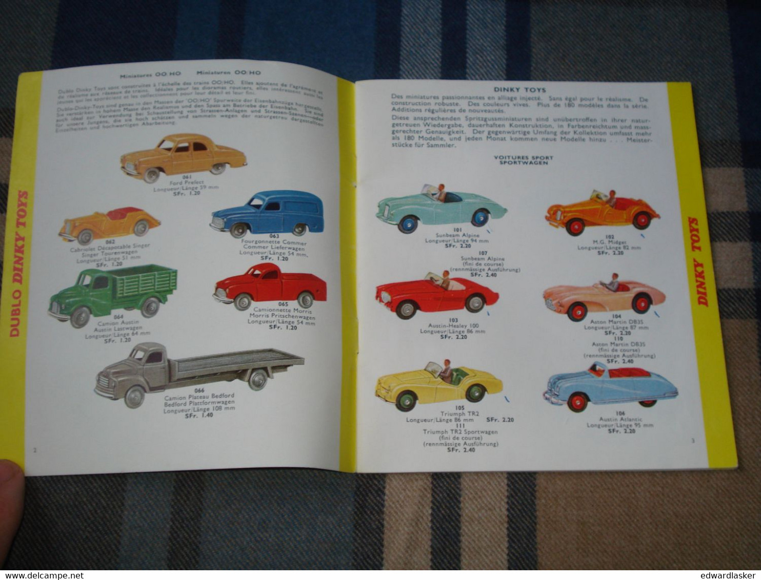 Catalogue Original DINKY TOYS 1958 - édition Suisse - Voitures Miniatures - Catalogues & Prospectus