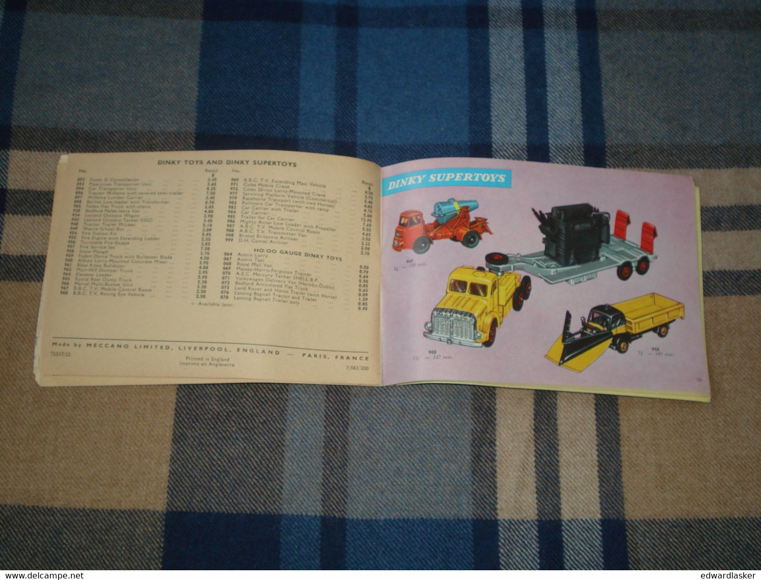 Catalogue Original DINKY TOYS 1962 - édition US - Voitures Miniatures - Catalogues & Prospectus