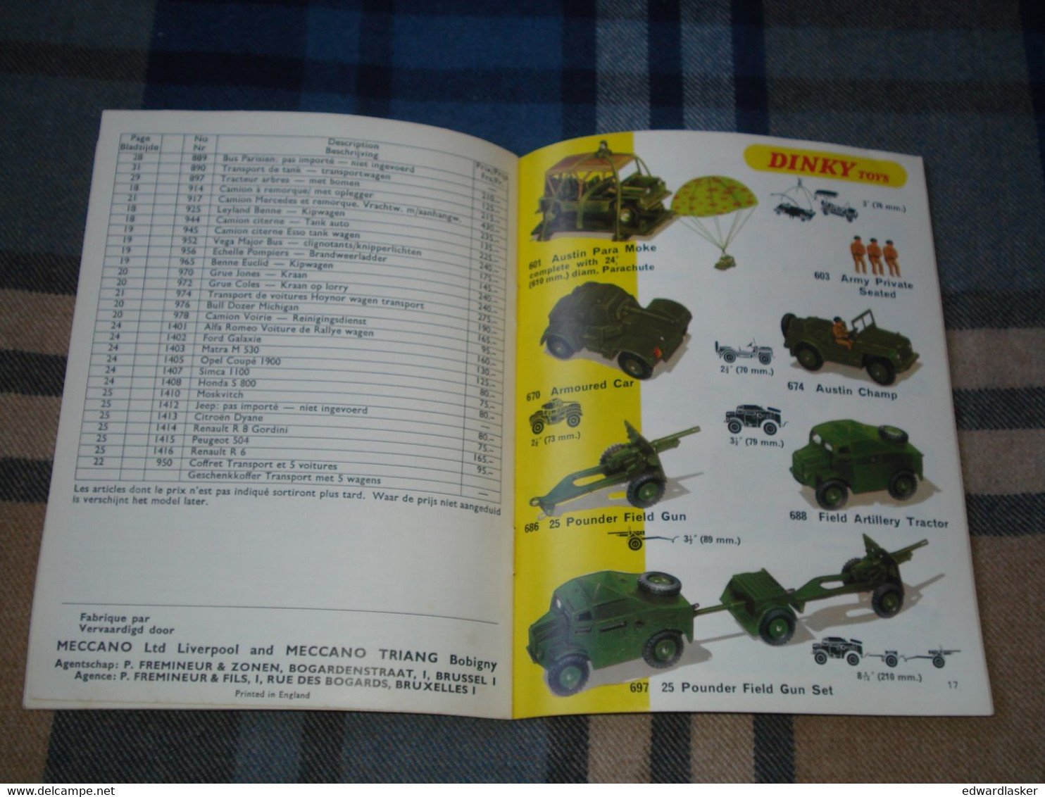 Catalogue Original DINKY TOYS 1969 - N°5 - Voitures Miniatures - Catalogues