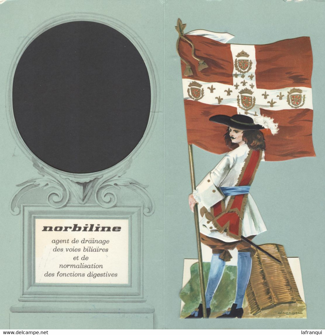 Ref B150-publicité Santé - Militaires -militaria - Grand Decoupi - Collection Etendards Norbiline -laboratoires Fournier - Drapeaux