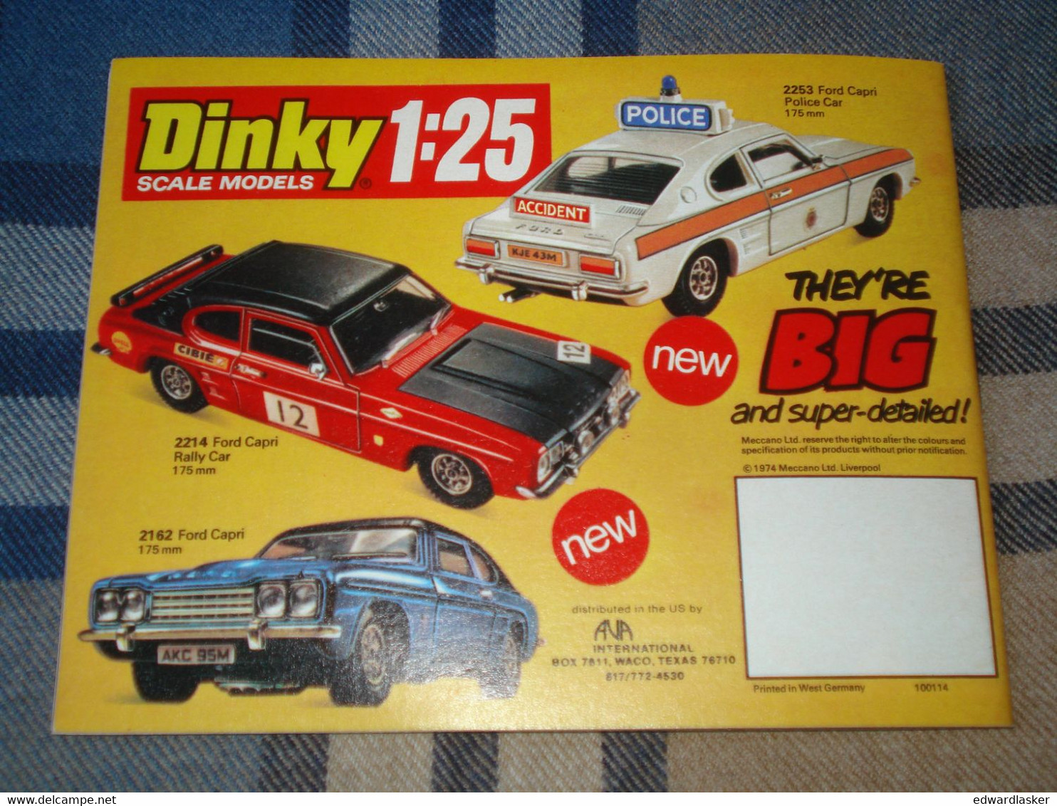 Catalogue original DINKY TOYS 1974 - N°10 - voitures miniatures