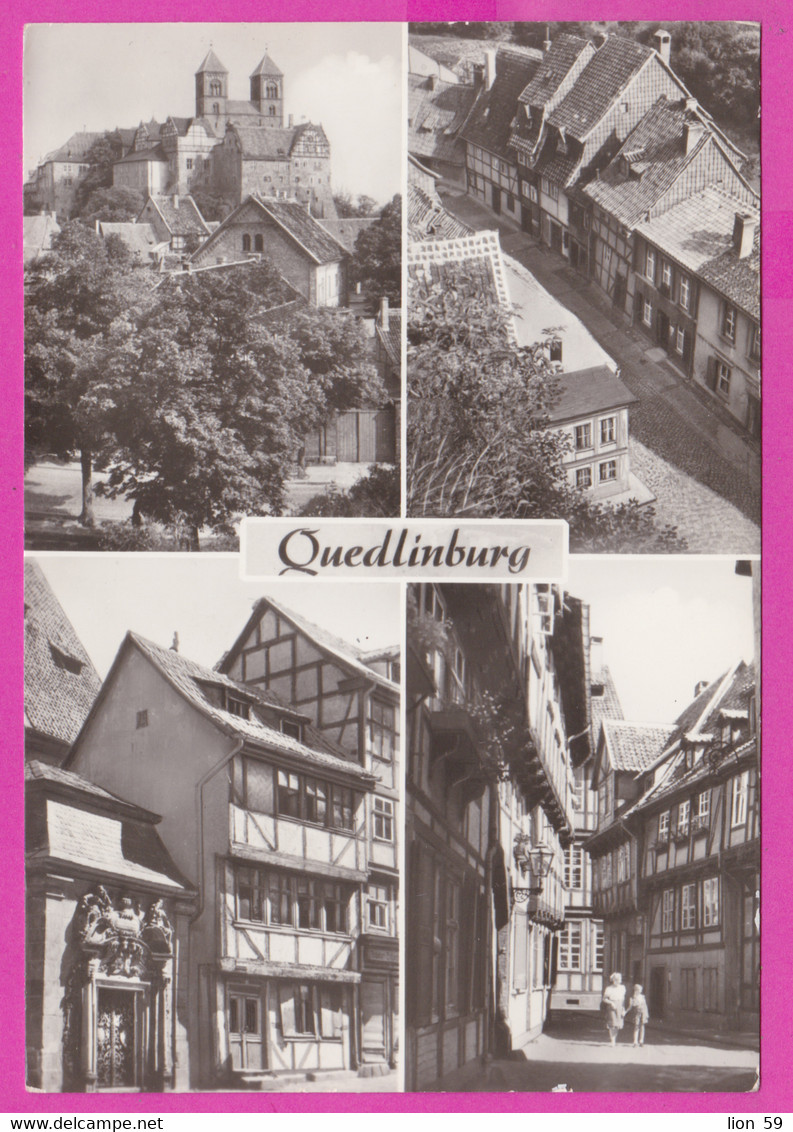 283294 / Germany - Quedlinburg - Vier Verschiedene Ansichten Der Stadt Luftaufnahme 1982 PC Deutschland Allemagne - Quedlinburg