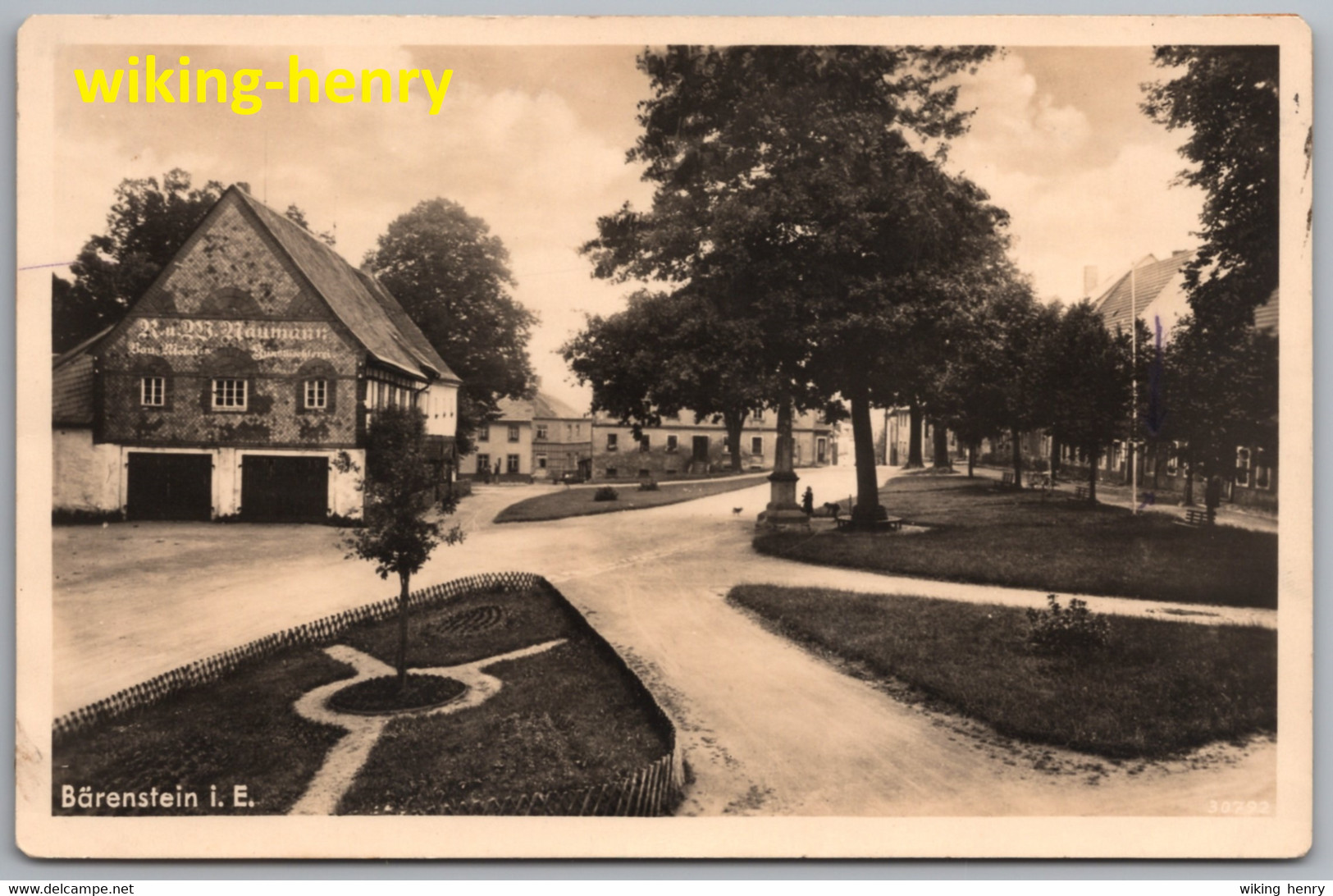 Bärenstein Im Erzgebirge - S/w Ortsansicht 1   Mit Bau- Möbel- Kunstschreinerei R. Und W. Naumann - Bärenstein