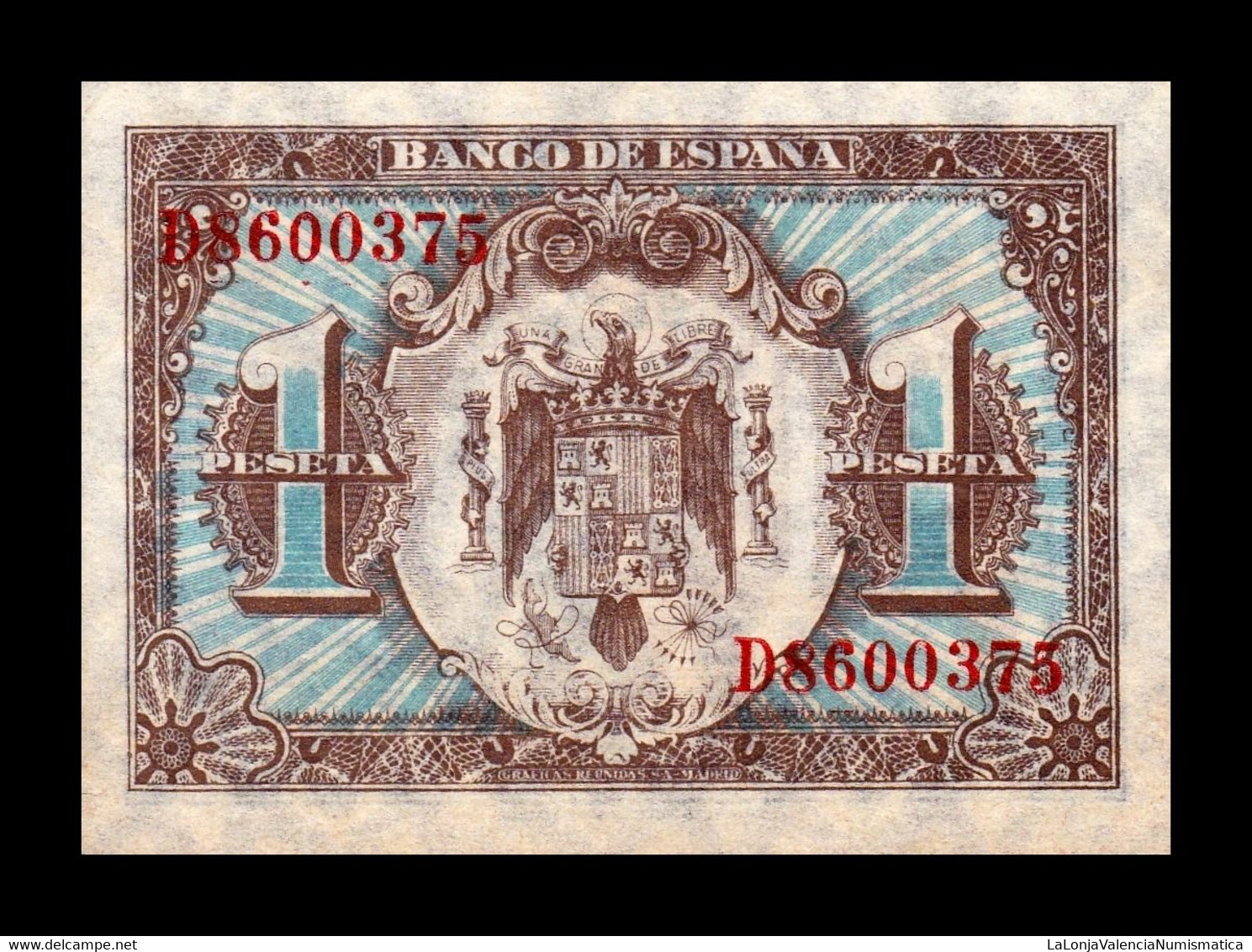 España Spain 1 Peseta Hernán Cortés 1940 Pick 121 Serie D SC UNC - 1-2 Pesetas