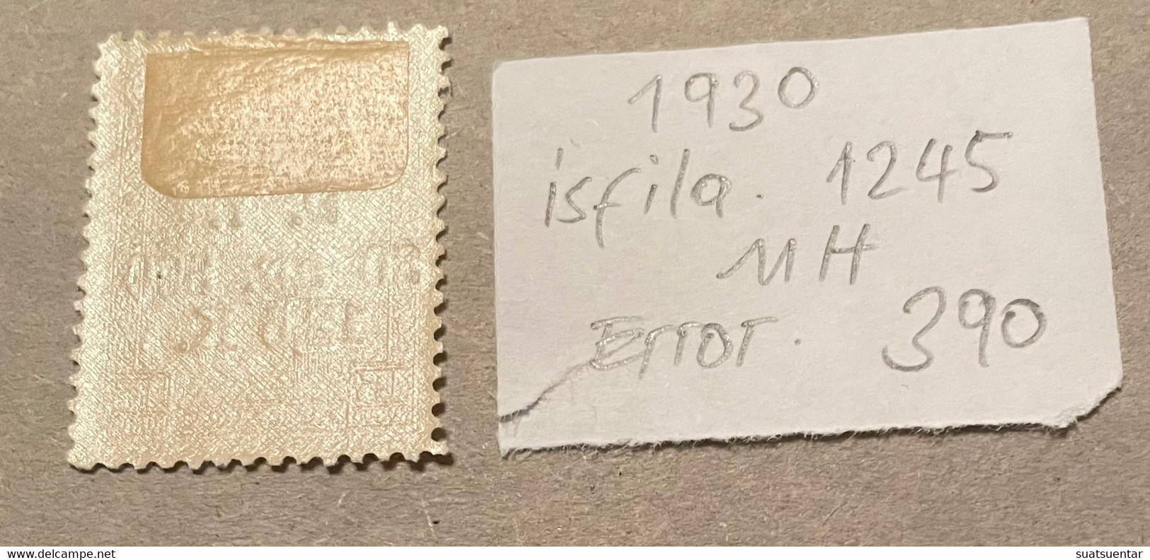 1930 Sivas-Ankara Railway Stamps Error   390 MH Isfila 1245 - Unused Stamps