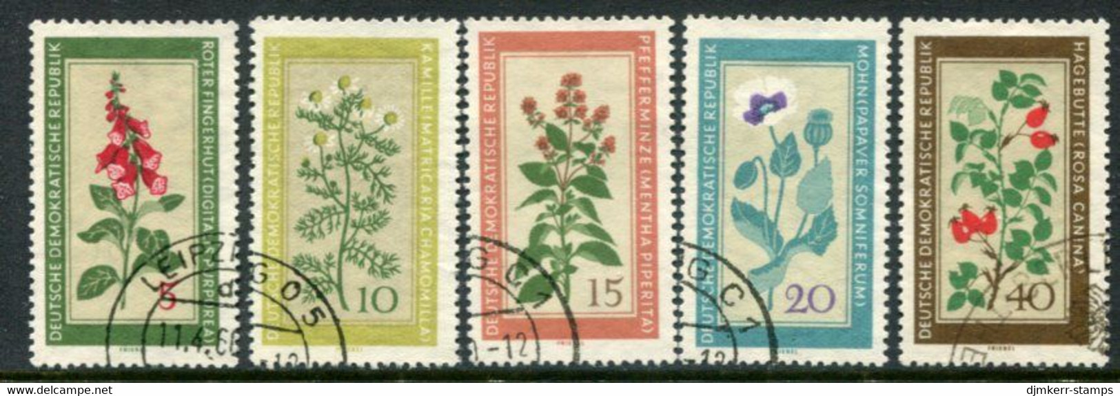 DDR / E. GERMANY 1960 Medicinal Plants Used.  Michel  757-61 - Gebruikt