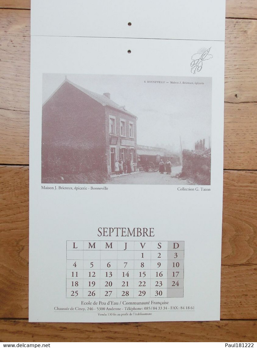 Andenne, Calendrier, 1995, Ecole De Peu D'Eau - Grand Format : 1991-00