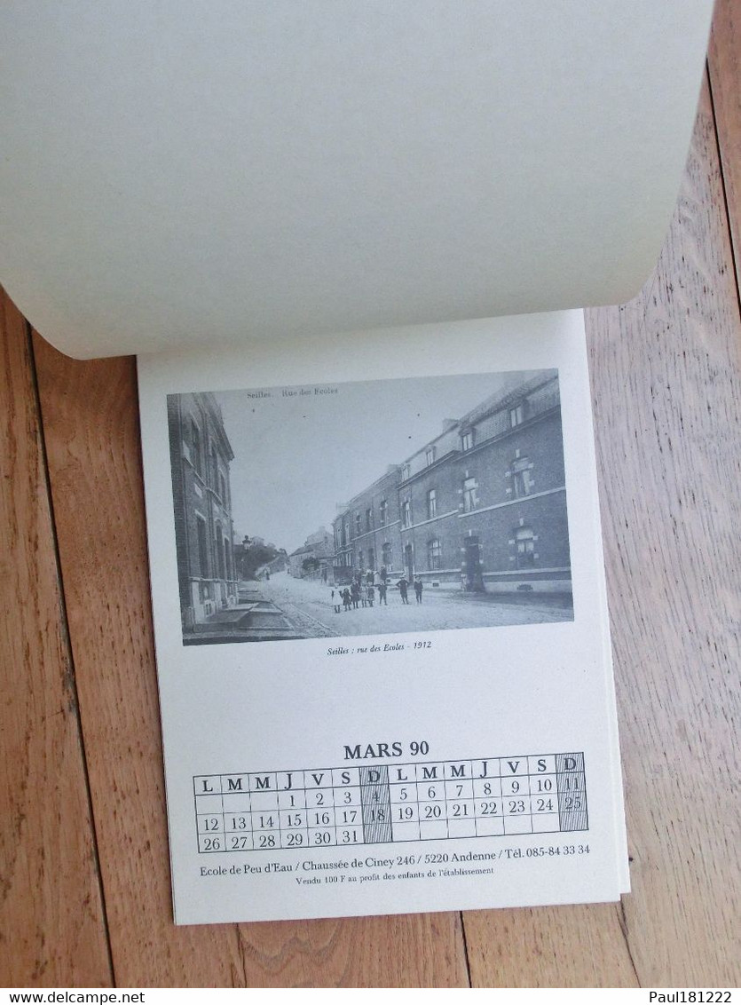 Andenne, Calendrier, 1990, Ecole De Peu D'Eau - Grand Format : 1981-90