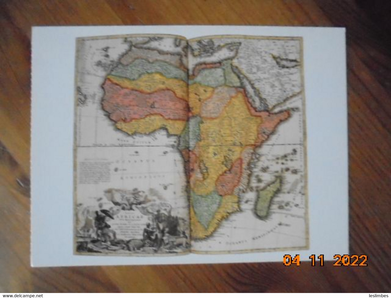 Antique Maps Pomegranate / LOC Format 16,2 X 12,2 Cm. "Africae" Homann 1730 - Histoire