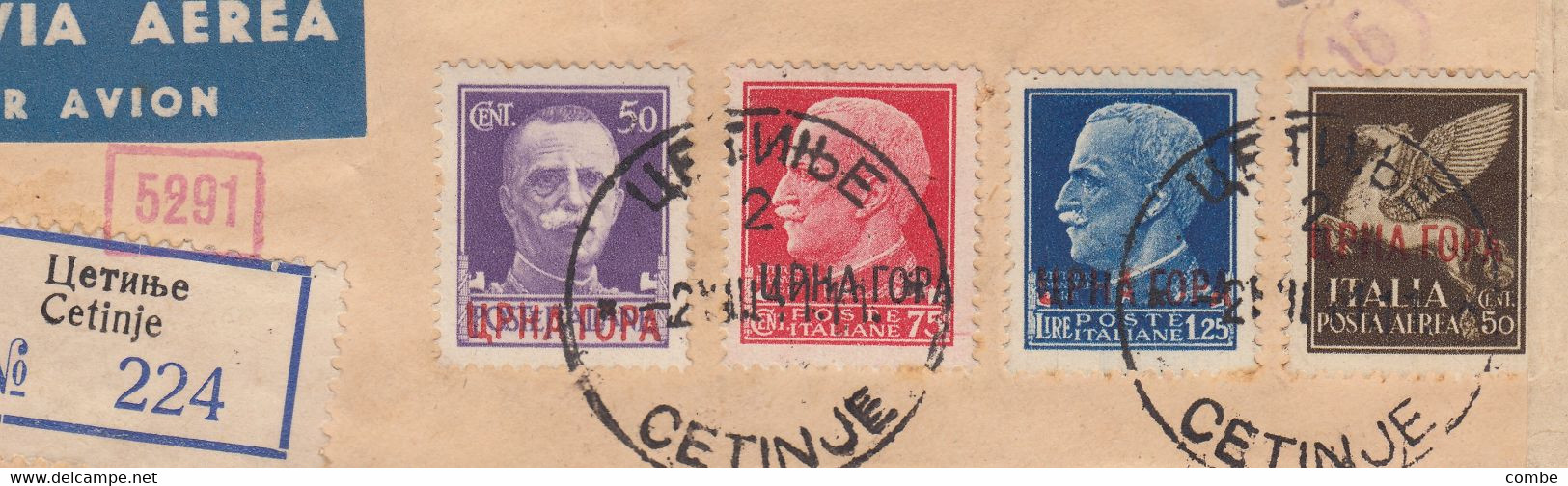 LETTRE. 1941. ITALIE OCCUPATION DU MONTENEGRO. RECOMMANDE CETINJE POUR PARIS. DOUANE PARIS. DOUBLE CENSURE / 2 - Montenegro