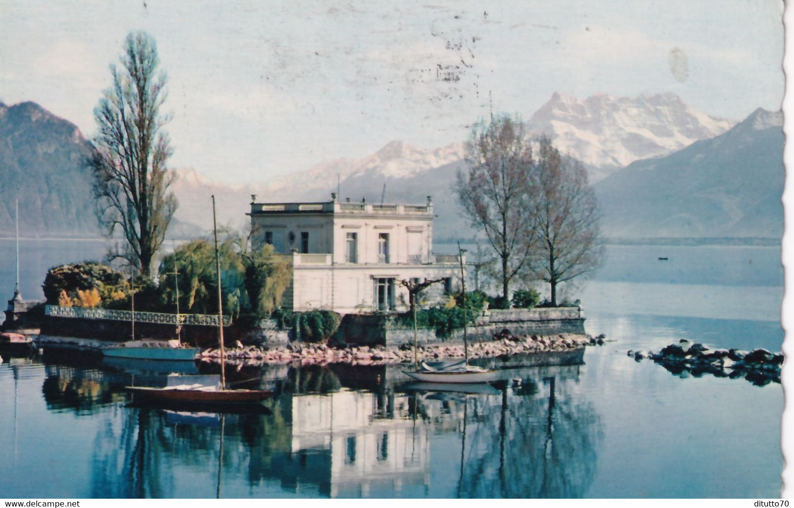 Lac Leman - Ile De Salagnon Et Les Dennts Du Midi - Formato Piccolo Viaggiata Mancante Di Affrancatura – FE390 - Agno