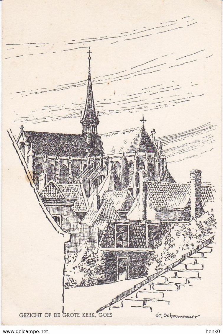 Goes Grote Kerk Tekening Schouwenaer OB1631 - Goes