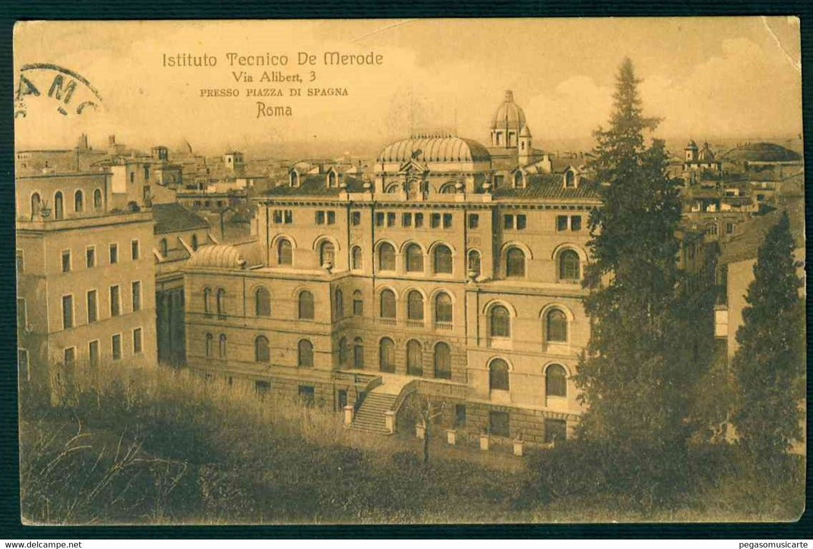 CLF075 - ROMA  ISTITUTO TECNICO DE MERODE PRESSO PIAZZA DI SPAGNA 1909 STORIA POSTALE - Enseñanza, Escuelas Y Universidades